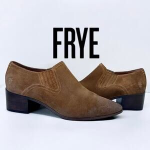 Frye Eleanor Chestnut Oiled Suede Leather Western Shootie Ankle Boots Women 8.5